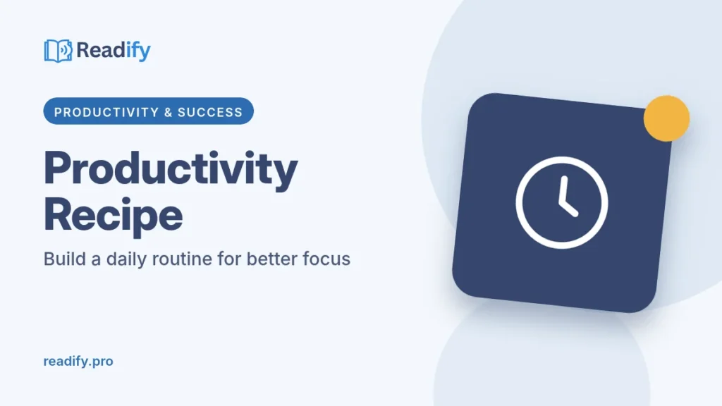 Productivity recipe for better daily focus